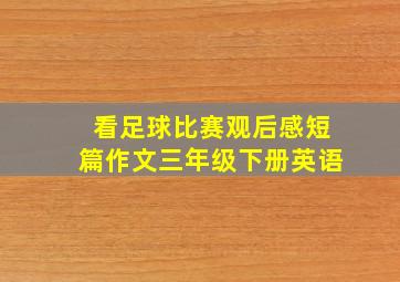 看足球比赛观后感短篇作文三年级下册英语