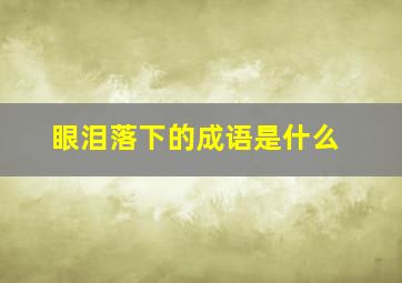 眼泪落下的成语是什么