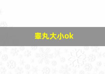 睾丸大小ok