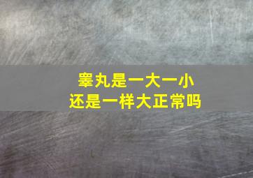 睾丸是一大一小还是一样大正常吗