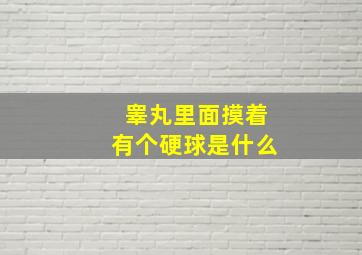 睾丸里面摸着有个硬球是什么