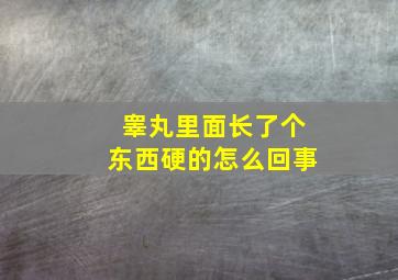 睾丸里面长了个东西硬的怎么回事