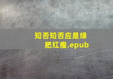 知否知否应是绿肥红瘦.epub