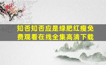 知否知否应是绿肥红瘦免费观看在线全集高清下载