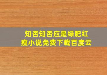 知否知否应是绿肥红瘦小说免费下载百度云