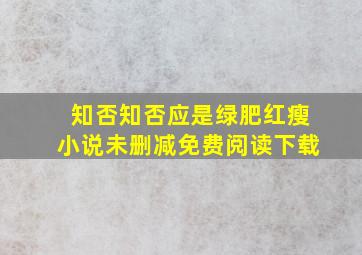 知否知否应是绿肥红瘦小说未删减免费阅读下载