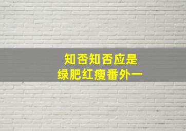 知否知否应是绿肥红瘦番外一