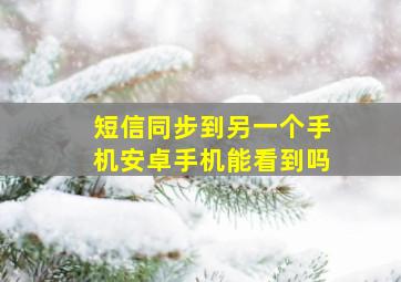 短信同步到另一个手机安卓手机能看到吗