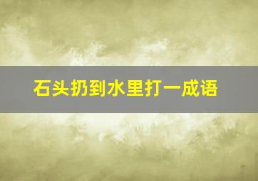 石头扔到水里打一成语