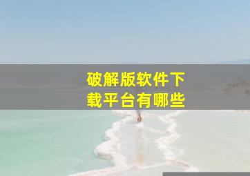 破解版软件下载平台有哪些