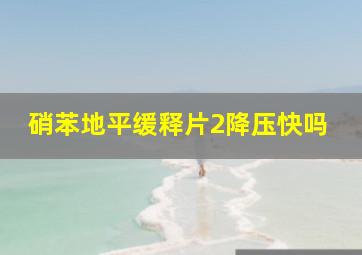 硝苯地平缓释片2降压快吗