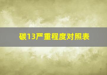 碳13严重程度对照表