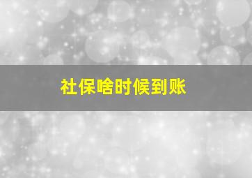 社保啥时候到账