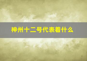 神州十二号代表着什么