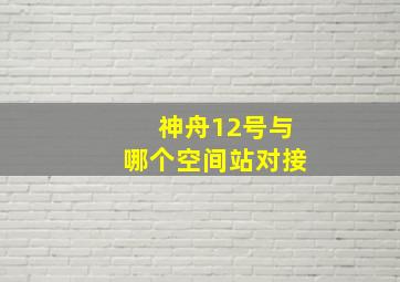 神舟12号与哪个空间站对接