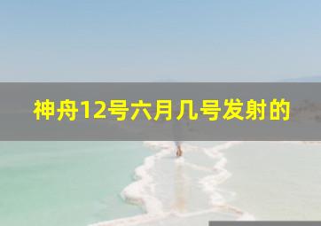 神舟12号六月几号发射的