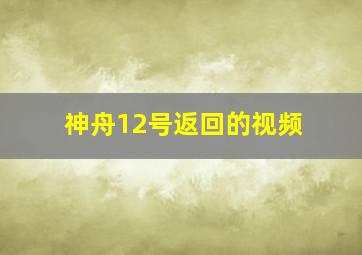 神舟12号返回的视频