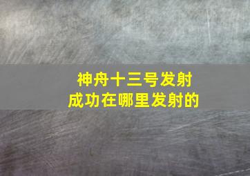 神舟十三号发射成功在哪里发射的