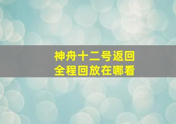 神舟十二号返回全程回放在哪看