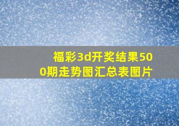 福彩3d开奖结果500期走势图汇总表图片