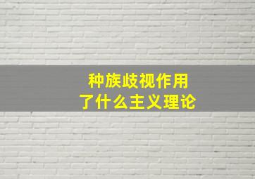 种族歧视作用了什么主义理论