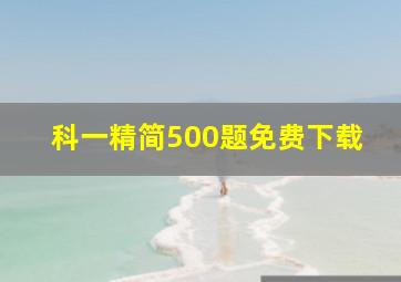 科一精简500题免费下载