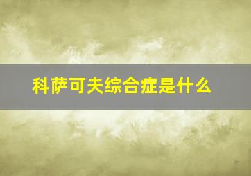 科萨可夫综合症是什么