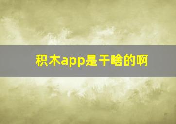 积木app是干啥的啊