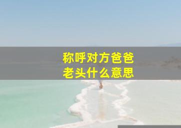 称呼对方爸爸老头什么意思