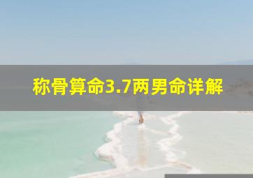 称骨算命3.7两男命详解