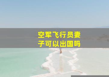 空军飞行员妻子可以出国吗