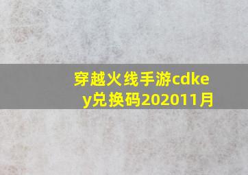 穿越火线手游cdkey兑换码202011月