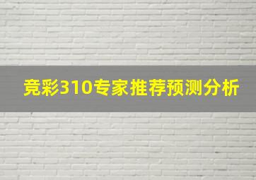 竞彩310专家推荐预测分析