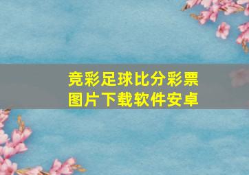 竞彩足球比分彩票图片下载软件安卓