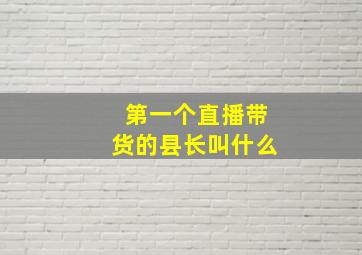 第一个直播带货的县长叫什么