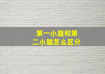 第一小题和第二小题怎么区分