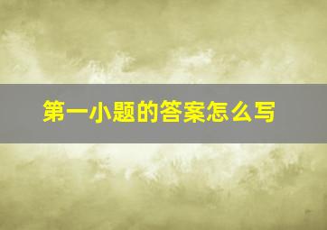 第一小题的答案怎么写