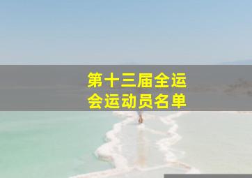 第十三届全运会运动员名单