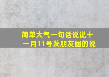 简单大气一句话说说十一月11号发朋友圈的说