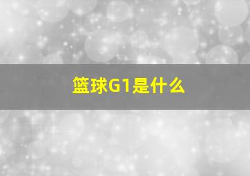 篮球G1是什么