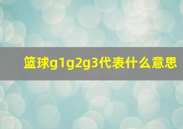 篮球g1g2g3代表什么意思