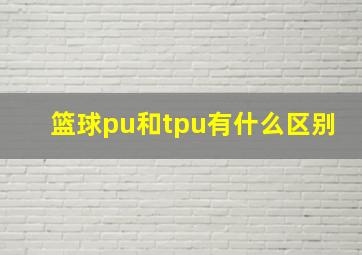 篮球pu和tpu有什么区别