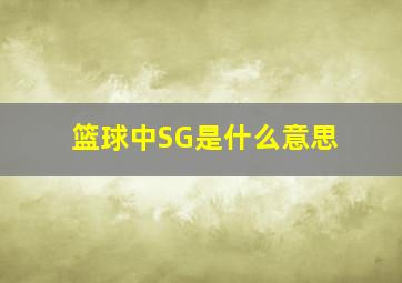 篮球中SG是什么意思