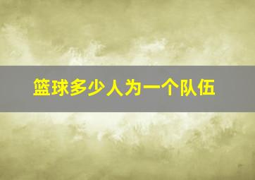 篮球多少人为一个队伍