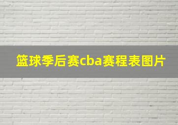 篮球季后赛cba赛程表图片