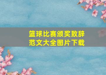 篮球比赛颁奖致辞范文大全图片下载