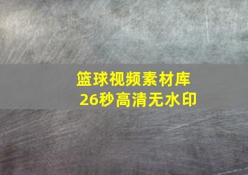 篮球视频素材库26秒高清无水印