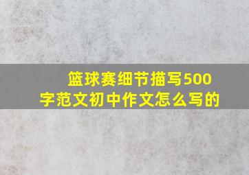 篮球赛细节描写500字范文初中作文怎么写的