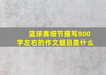 篮球赛细节描写800字左右的作文题目是什么