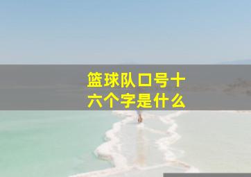 篮球队口号十六个字是什么